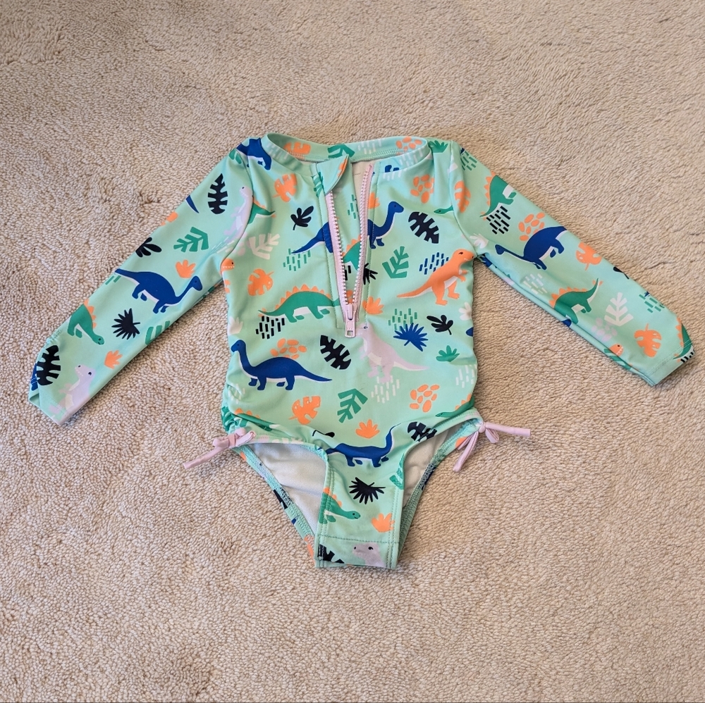 Cat & Jack Dinosaur Swimsuit Rashguard 18 Month